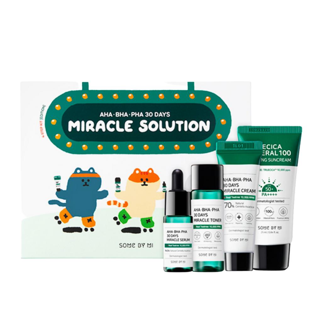 Kit de solution miracle "AHA.BHA.PHA 30 Days Miracle Solution4" 30 jours en 4 étape au format voyage - Jasumin
